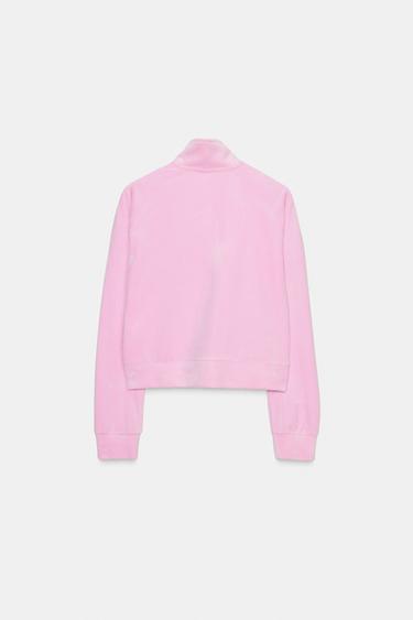 VELVET JACKET WITH TEXT - Pink by Zara - Image 5
