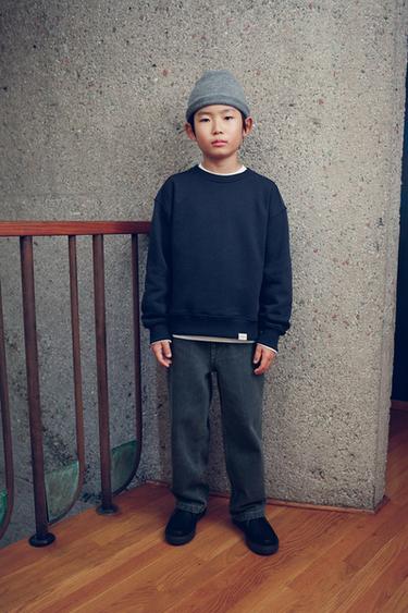 BASIC LABEL SWEATSHIRT - Navy blue by Zara