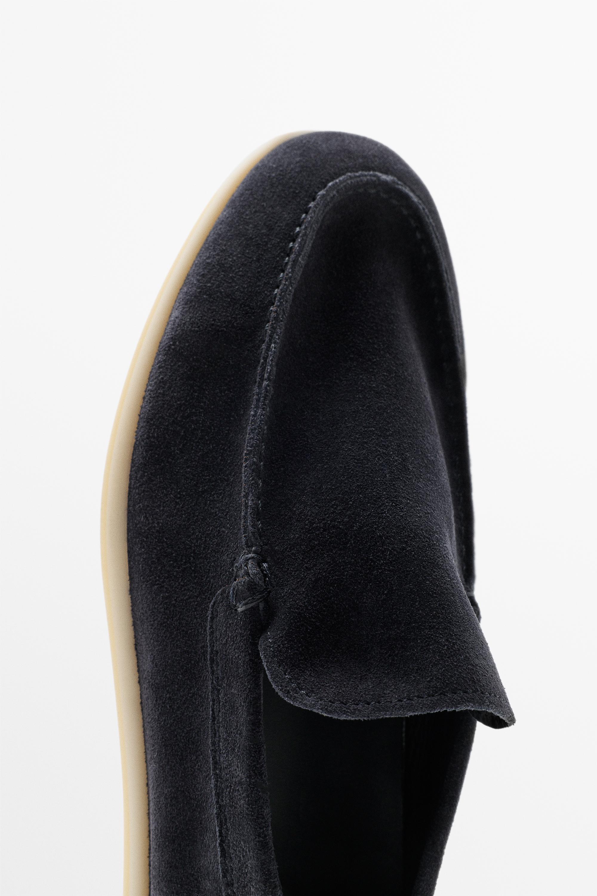 Soft split leather loafers