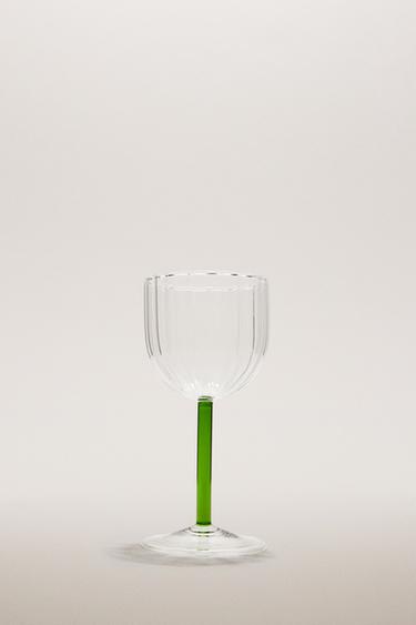 BOROSILICATE GLASS WITH COLOURED STEM - Green by Zara