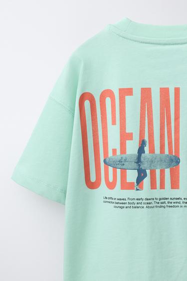 SLOGAN PRINT T-SHIRT - Light green by Zara - Image 3