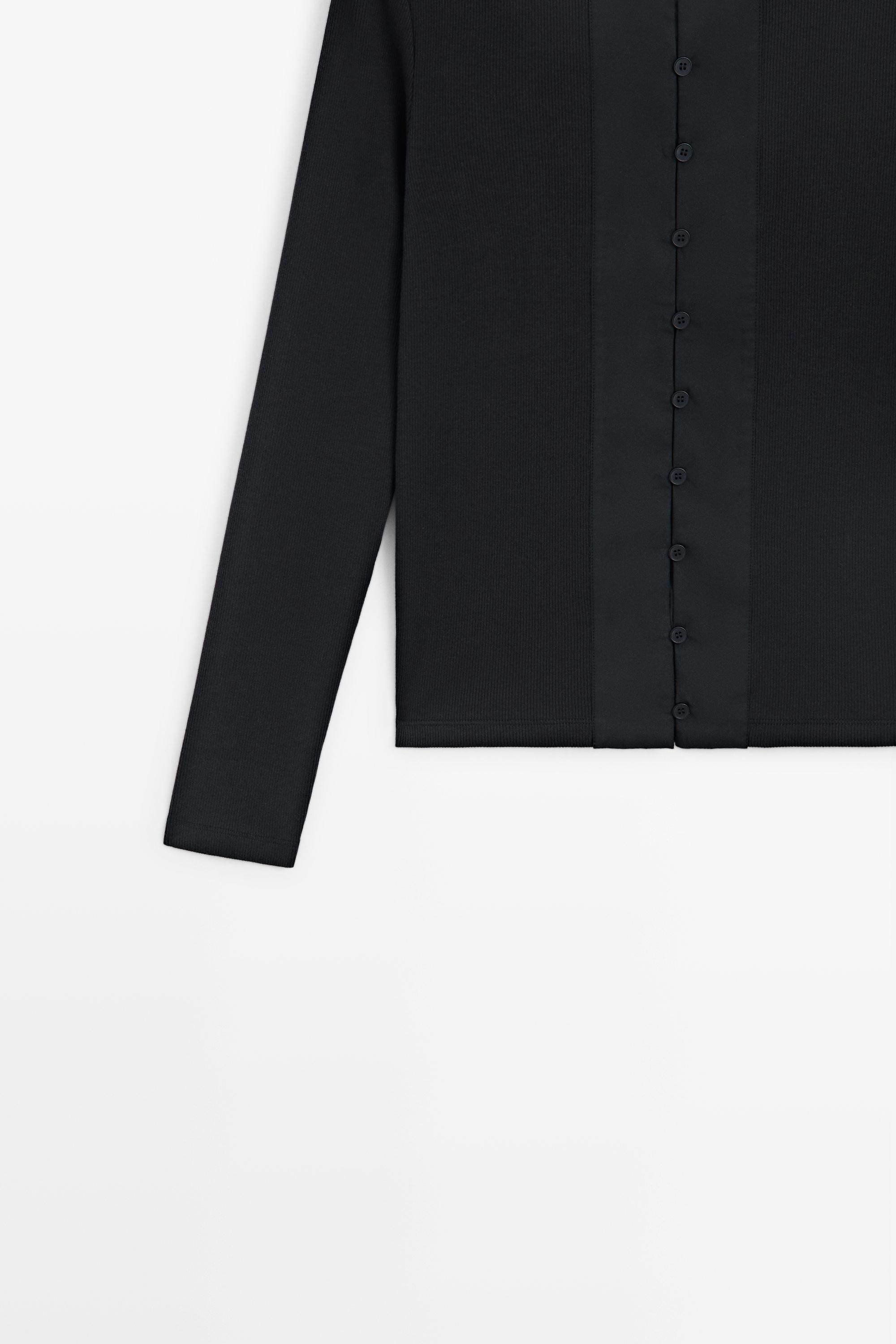 Cotton blend henley T-shirt with button detail