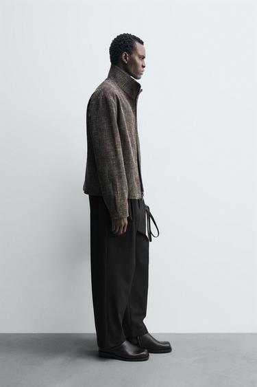 RELAXED FIT TEXTURED OVERSHIRT - Brown by Zara - Image 3