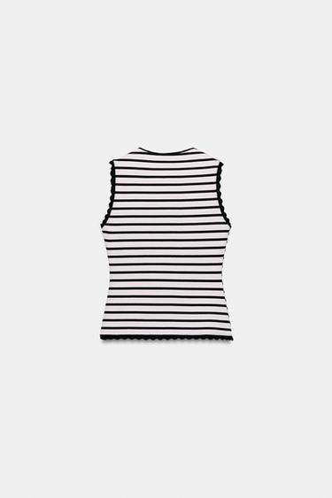 STRIPED WAISTCOAT TOP WITH METAL BUTTONS - Stripes by Zara - Image 7