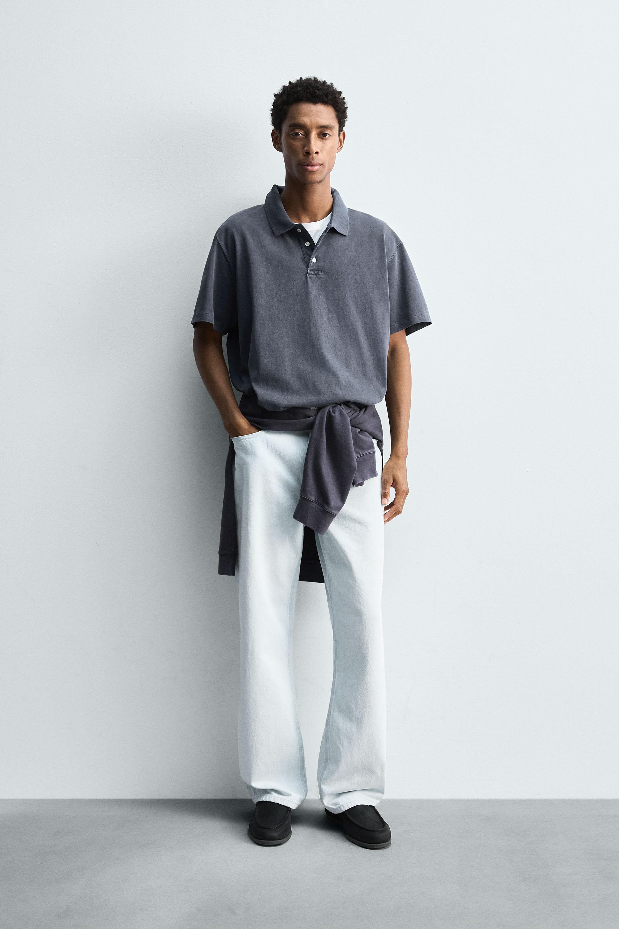 WASHED RELAXED FIT POLO SHIRT - Faded blue | ZARA Canada