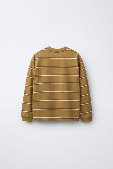 T-SHIRT RAYURES BENSIMON ® X ZARA - Vert olive de Zara - Image 1