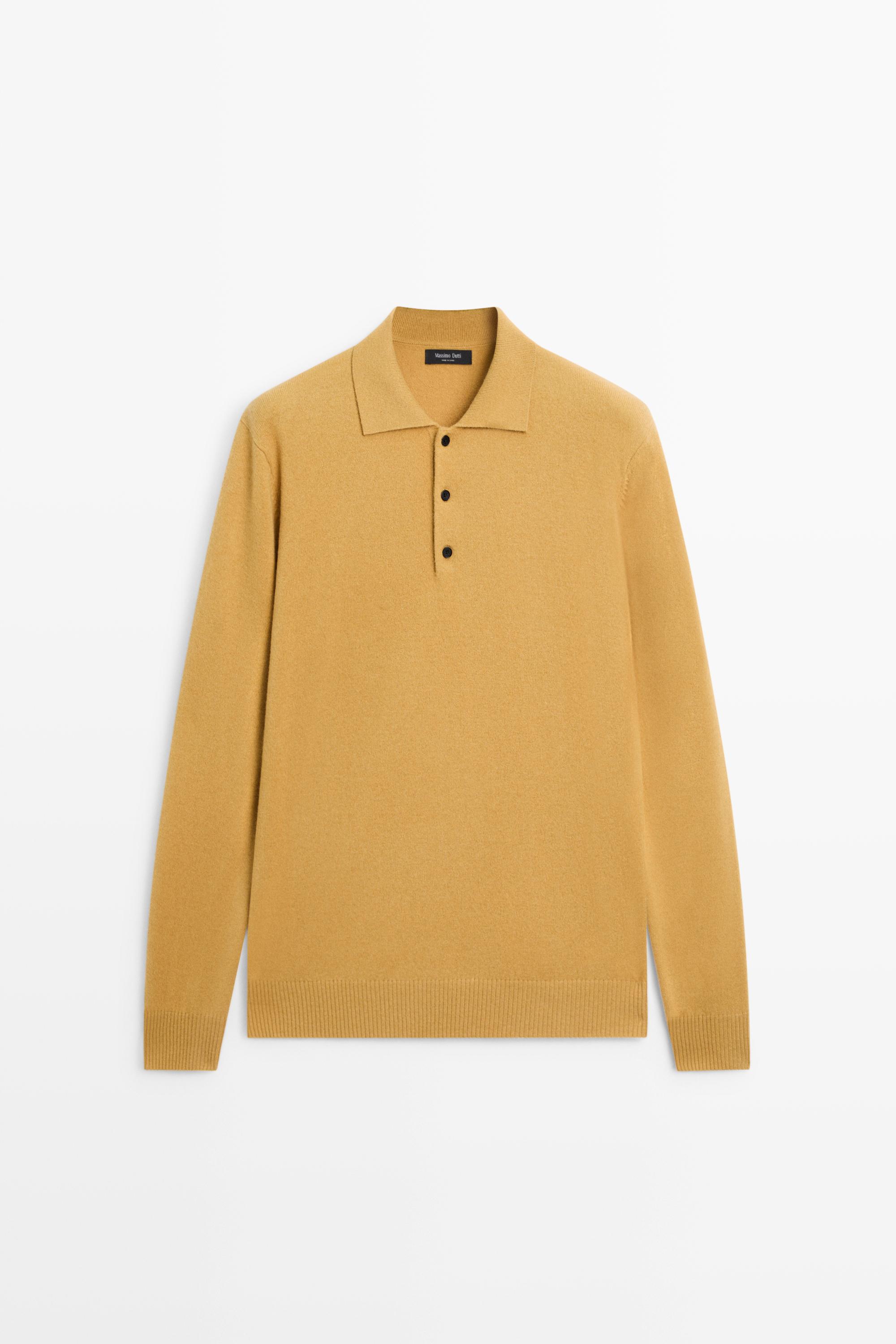 Wool cashmere blend polo sweater - Mustard | ZARA United States