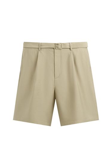 PLEATED BERMUDA SHORTS WITH BELT