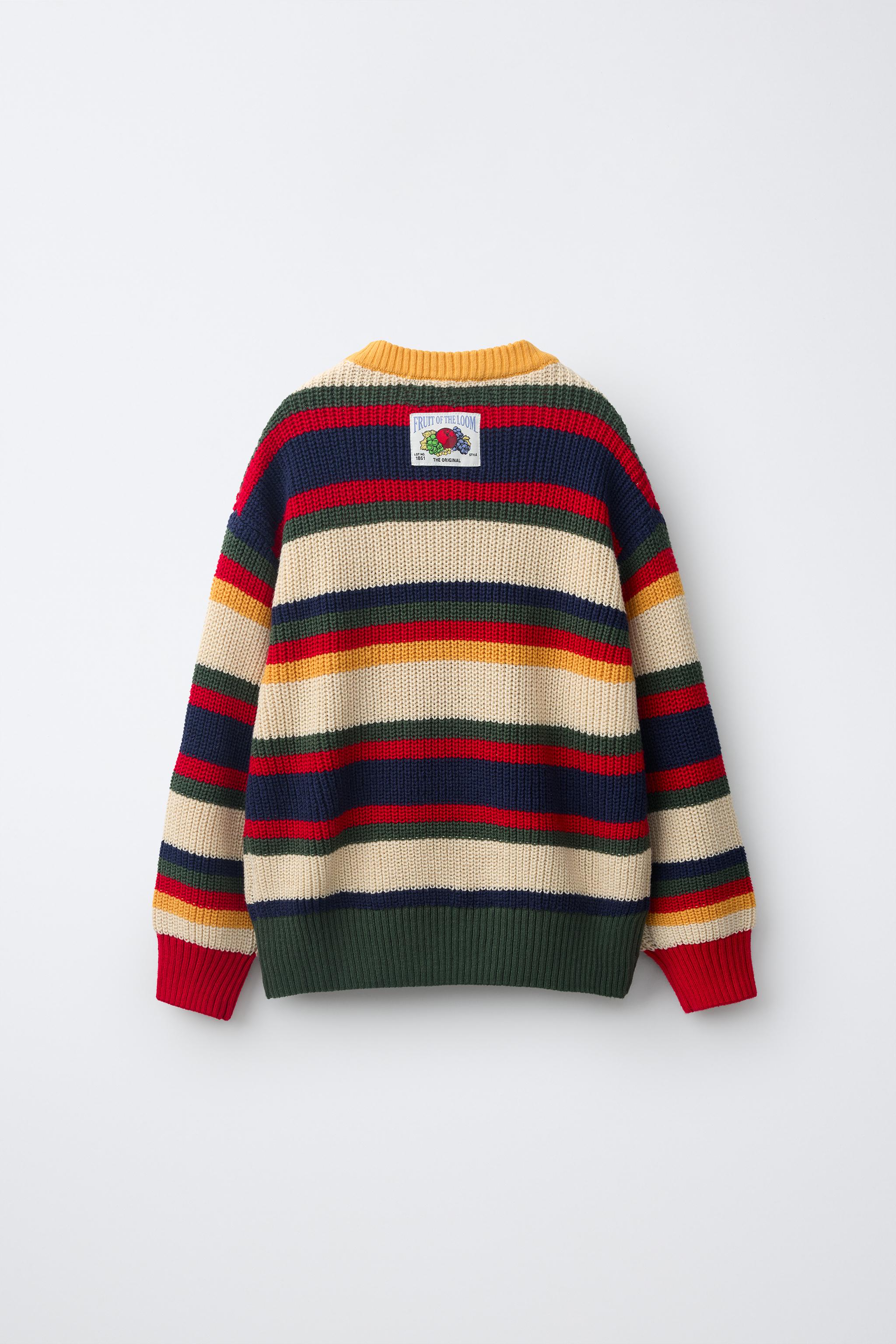 STRIPED KNIT FRUIT OF THE LOOM™ JUMPER - Multicolored | ZARA