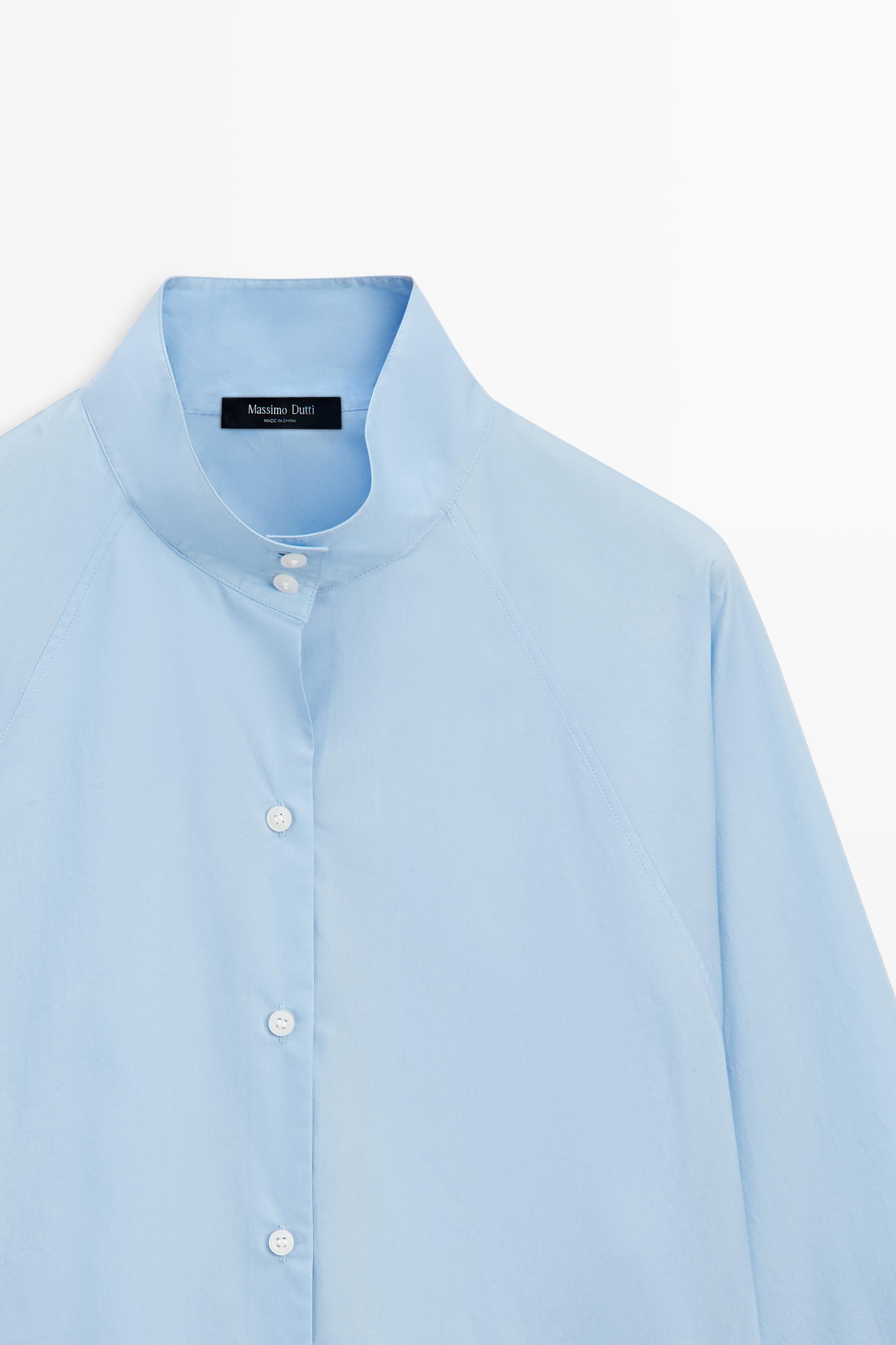 Chemise en popeline avec col fantaisie