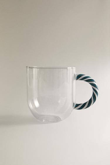 TASSE BOROSILIKATGLAS SPIRALGRIFF - Blau von Zara