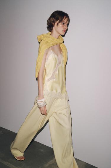 ZW COLLECTION LACE CAMISOLE TOP - Yellow by Zara - Image 4