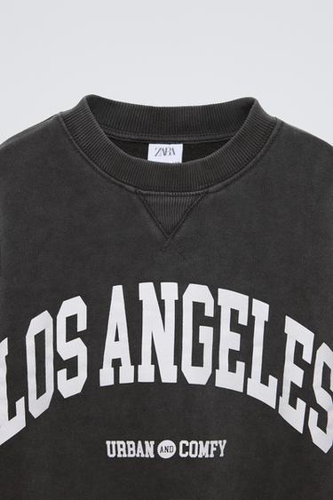 SWEAT EFFET DÉLAVÉ VARSITY - Gris anthracite de Zara - Image 2