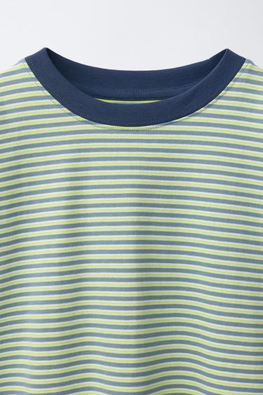 T-SHIRT HEAVY WEIGHT RAYÉ - Raie verte de Zara - Image 2
