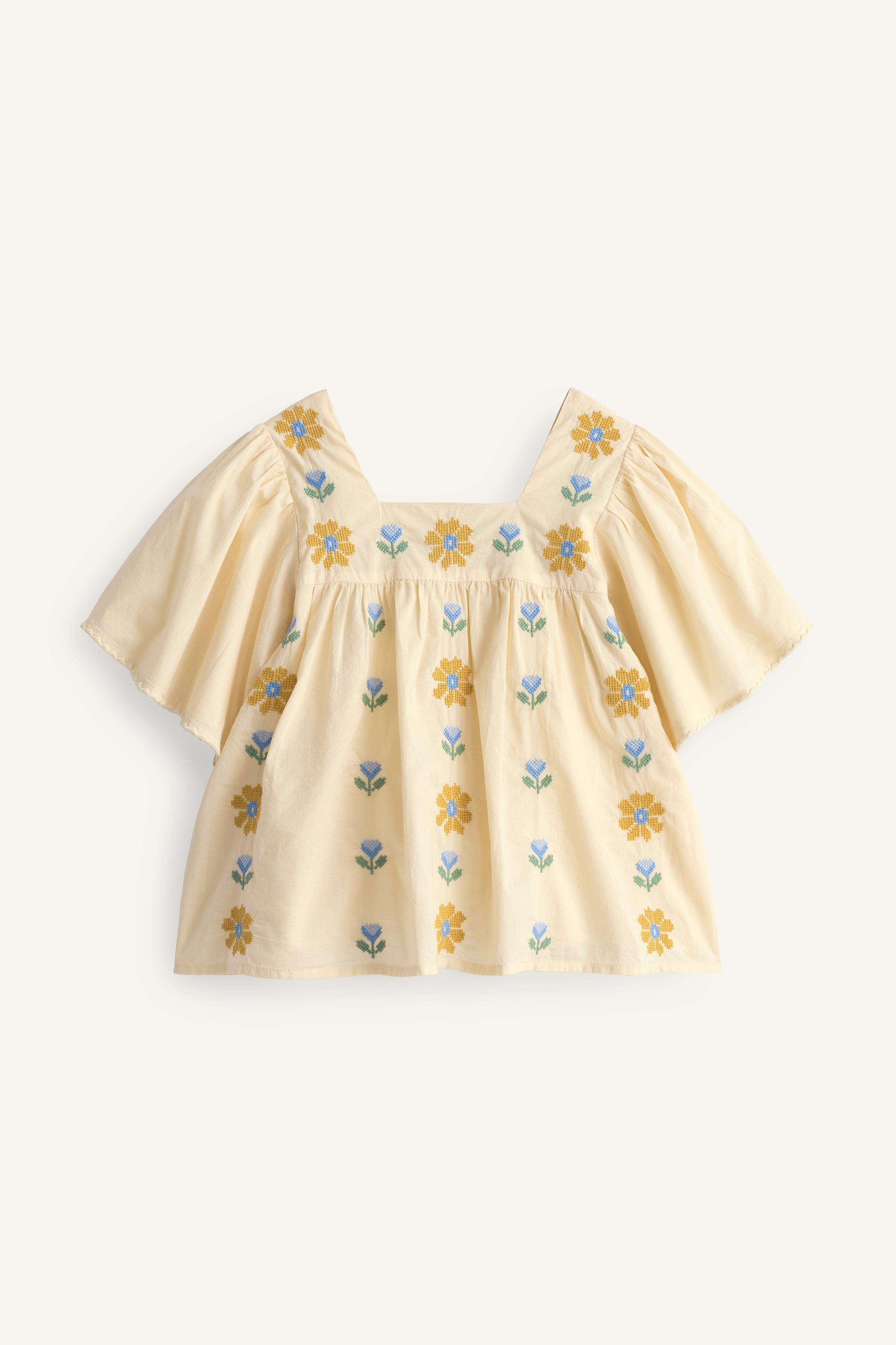 BLOUSE BRODERIES FLEURS POINT DE CROIX LIMITED EDITION