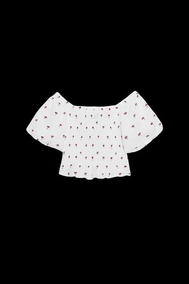 FLORAL PRINT TOP - Pink / White by Zara - Image 0