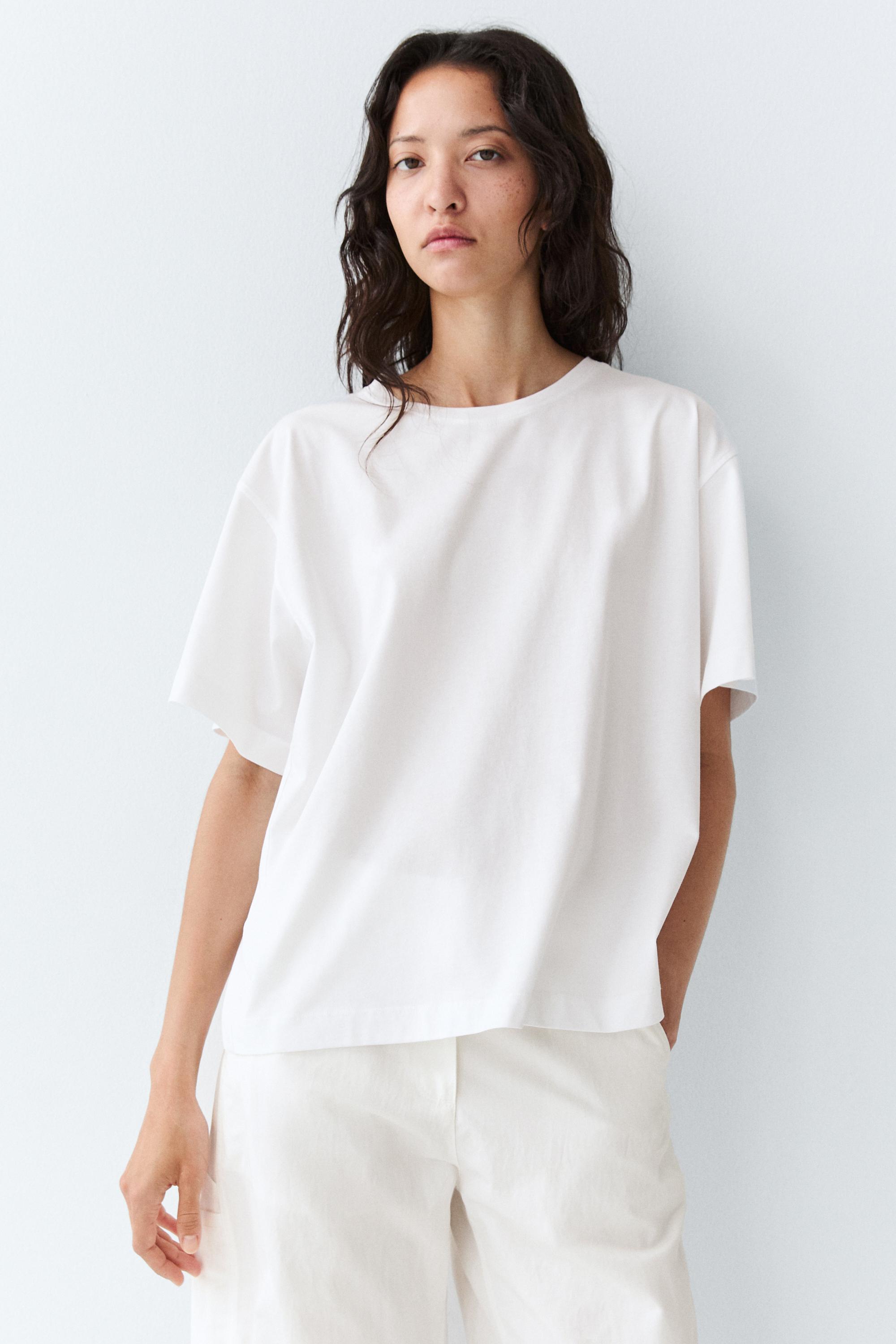 100% cotton short sleeve T-shirt - White | ZARA United States