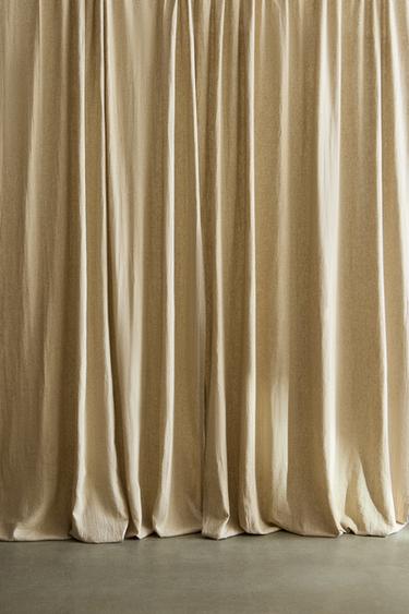 RIDEAU LIN LAVÉ OPACITÉ MOYENNE - Beige clair de Zara - Image 5