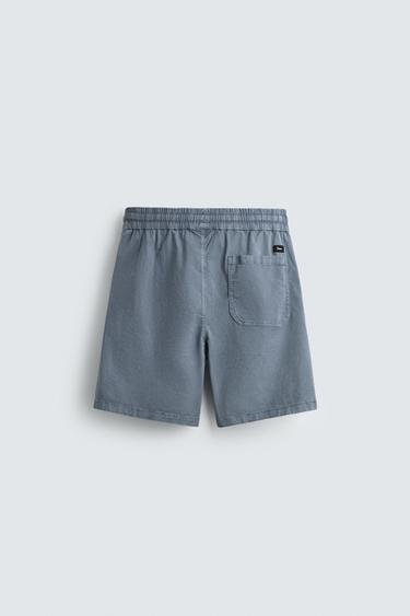 SHORT EN TWILL COUPE DÉCONTRACTÉE - Bleu clair de Zara - Image 7