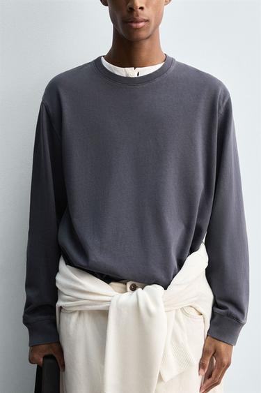 SOFT CREW NECK FADED SWEATSHIRT - Faded blue by Zara - Image 5