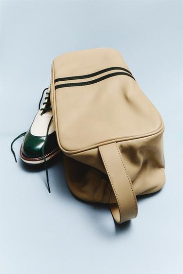 SAC À CHAUSSURES CUIR - Écru / Vert de Zara - Image 4