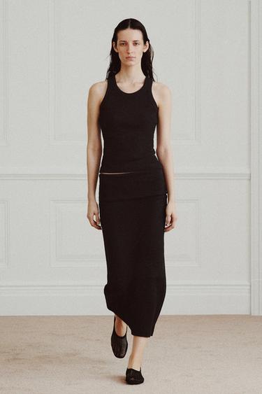 RUSTIC RIB TOP - Charcoal by Zara