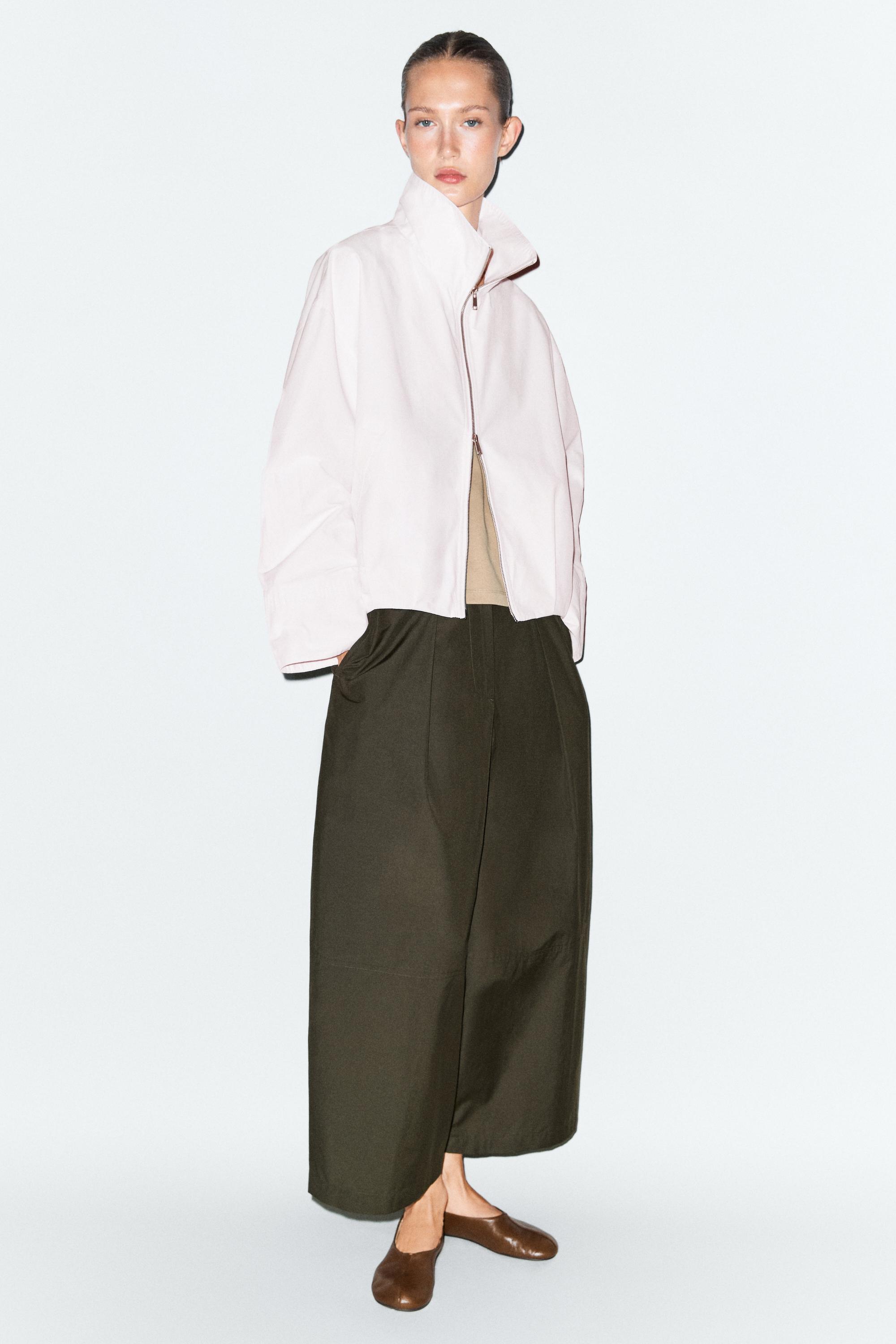 High-neck bomber jacket — Pale pink