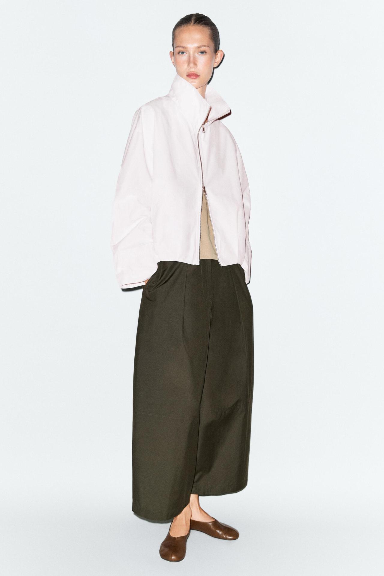 High-neck bomber jacket — Pale pink
