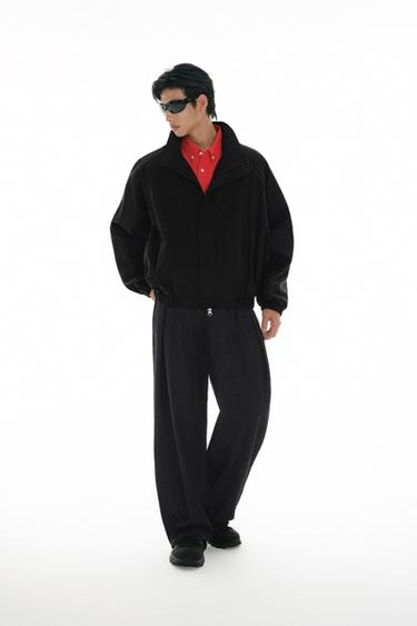 RELAXED FIT TECHNICAL JACKET - Black by Zara