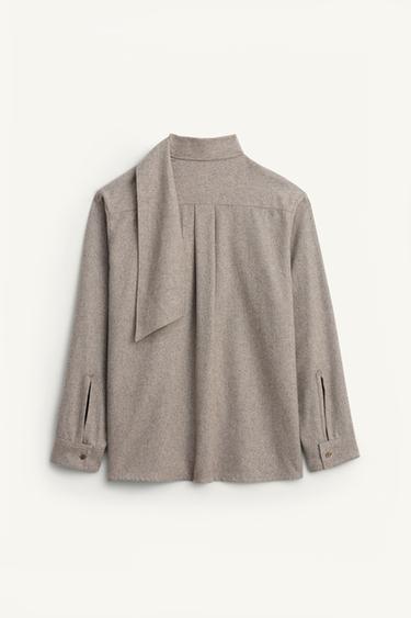 SURCHEMISE FOULARD LIMITED EDITION - Gris chiné de Zara - Image 7