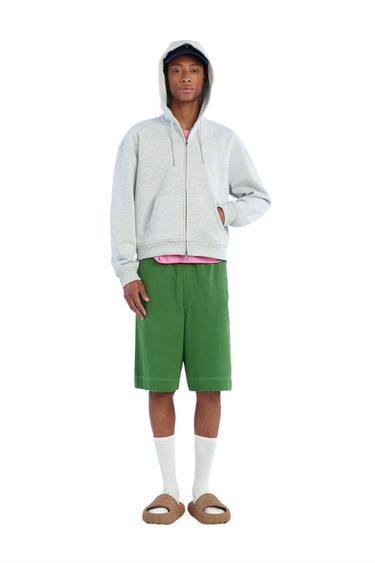 WIDE-LEG JOGGER BERMUDA SHORTS - Green by Zara - Image 0