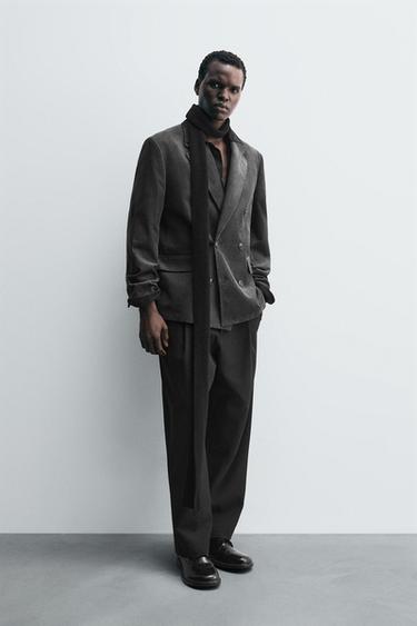 DOUBLE-BREASTED CORDUROY BLAZER - Anthracite grey by Zara - Image 3