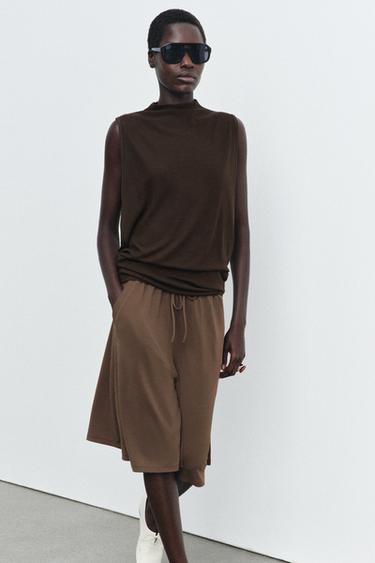 FLOWY HIGH NECK TOP - Bottle green by Zara - Image 3