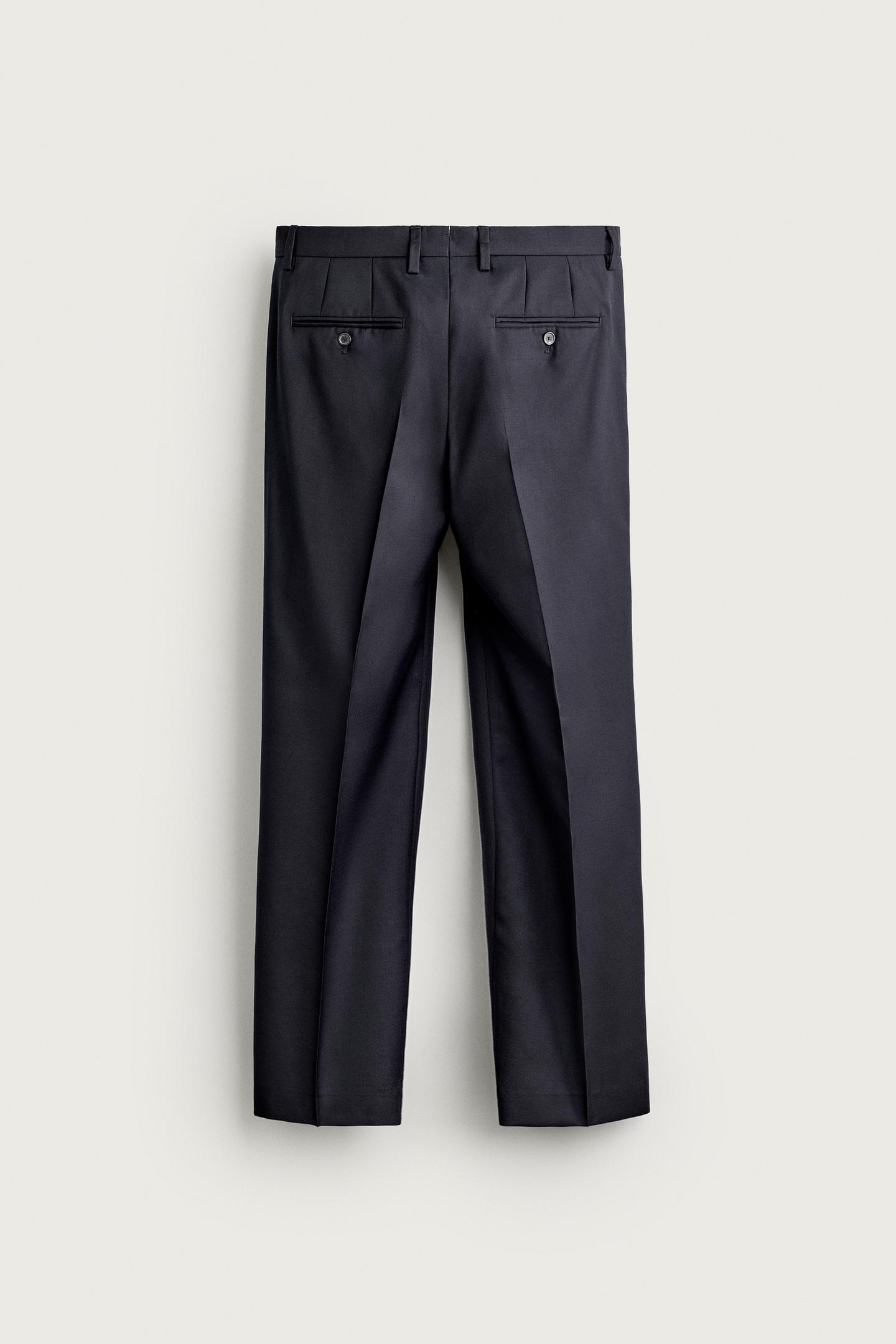 Мужские брюки Zara 100% Wool Suit, цвет: Тёмно-синий — фото 6