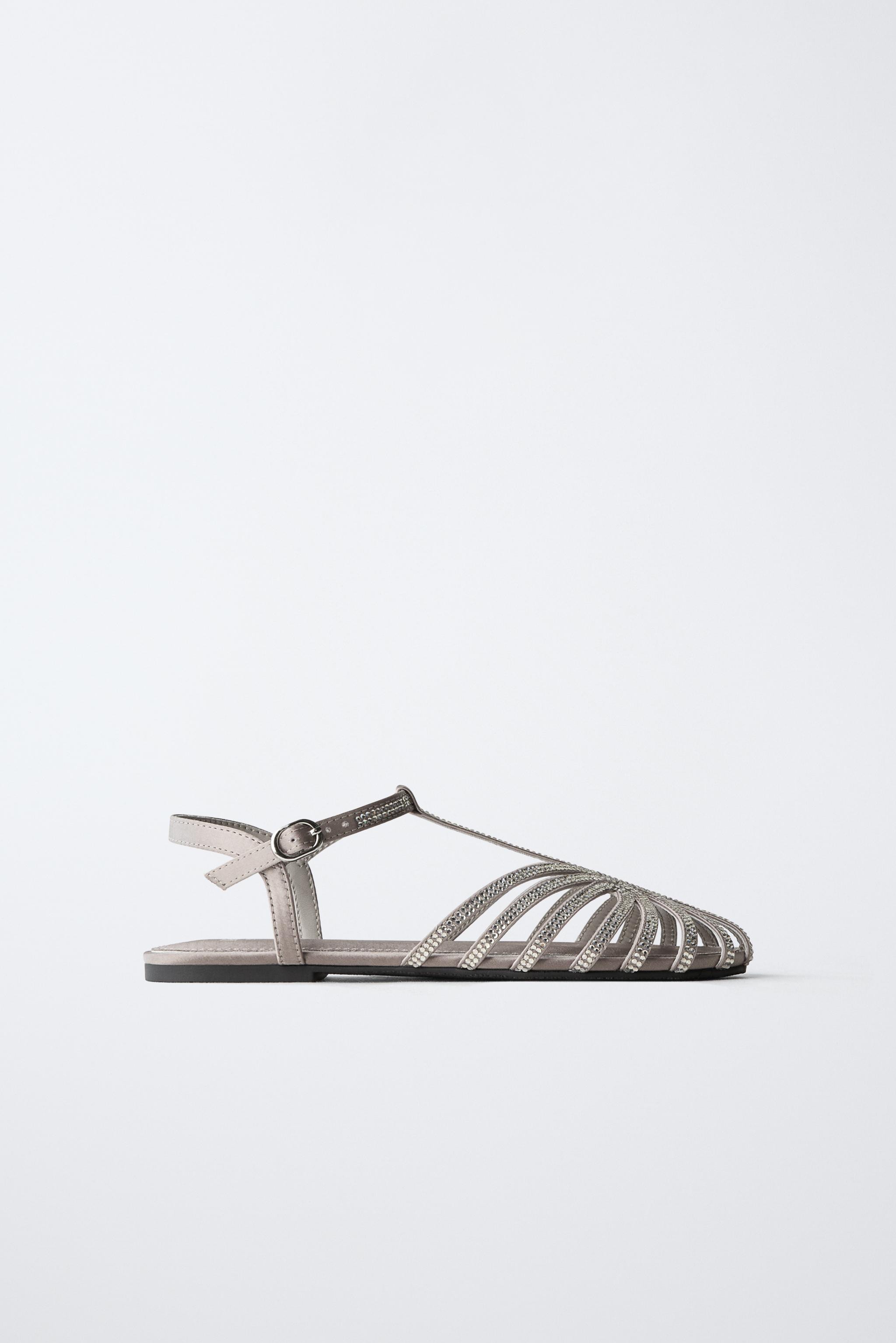 SPARKLY CAGE SANDALS — Silver