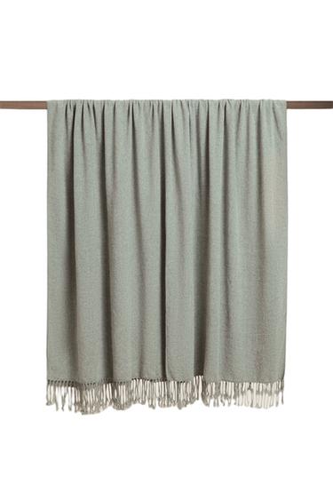 Zara CHENILLE BLANKET - Blue green