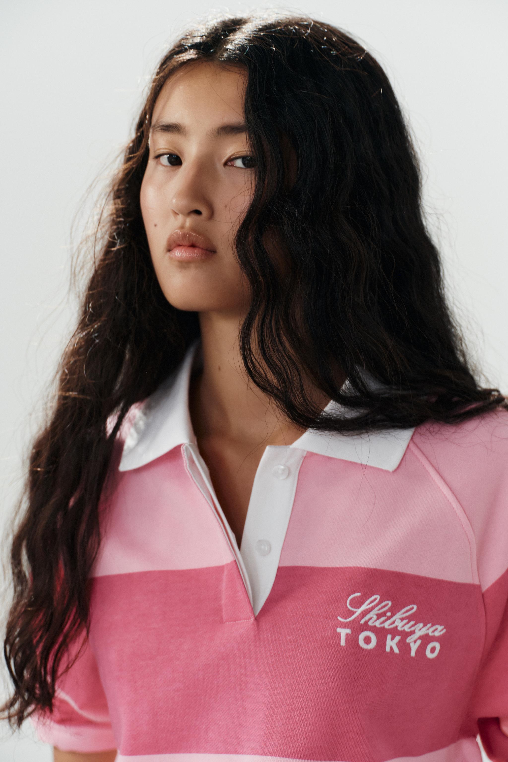 Женские рубашки Zara EMBROIDERED STRIPED POLO SHIRT — фото 3