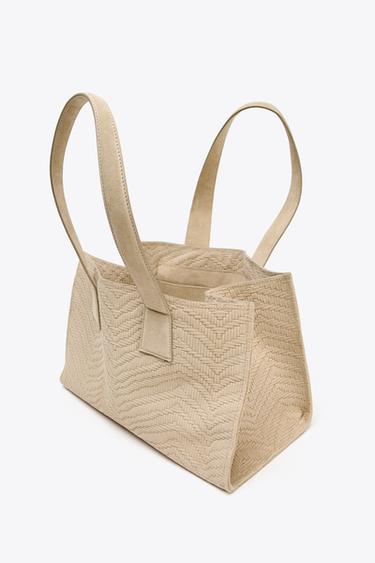 SHOPPER TRESSÉ EN DAIM - SABLE/MARRON de Zara - Image 5