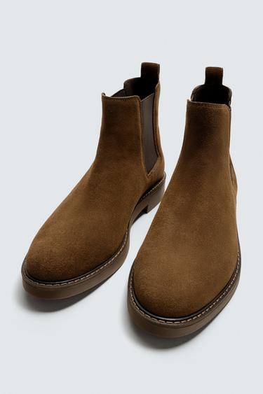 LEATHER CHELSEA BOOTS - Brown by Zara - Image 1