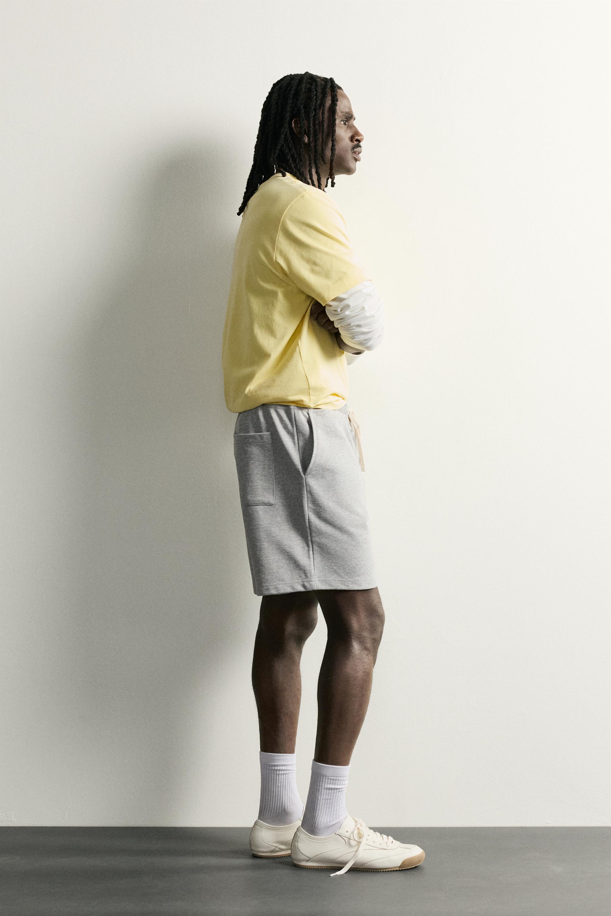 Мужские шорты Zara RELAXED FIT SWEATSHORTS — фото 4