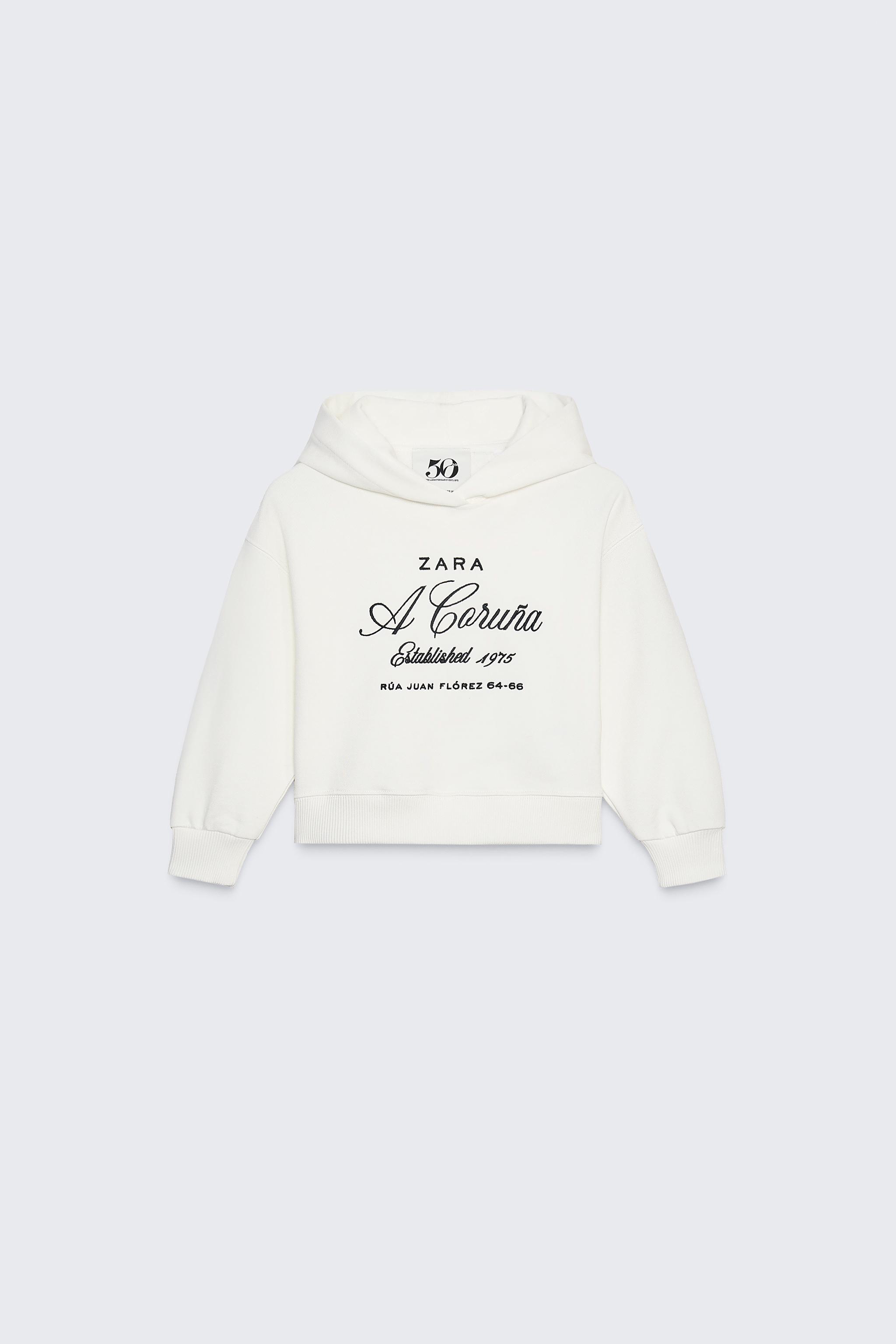 50TH ANNIVERSARY EMBROIDERED TEXT HOODIE - Oyster-white