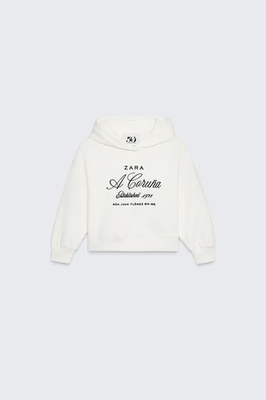 50TH ANNIVERSARY EMBROIDERED SLOGAN HOODIE - Oyster-white by Zara - Image 0