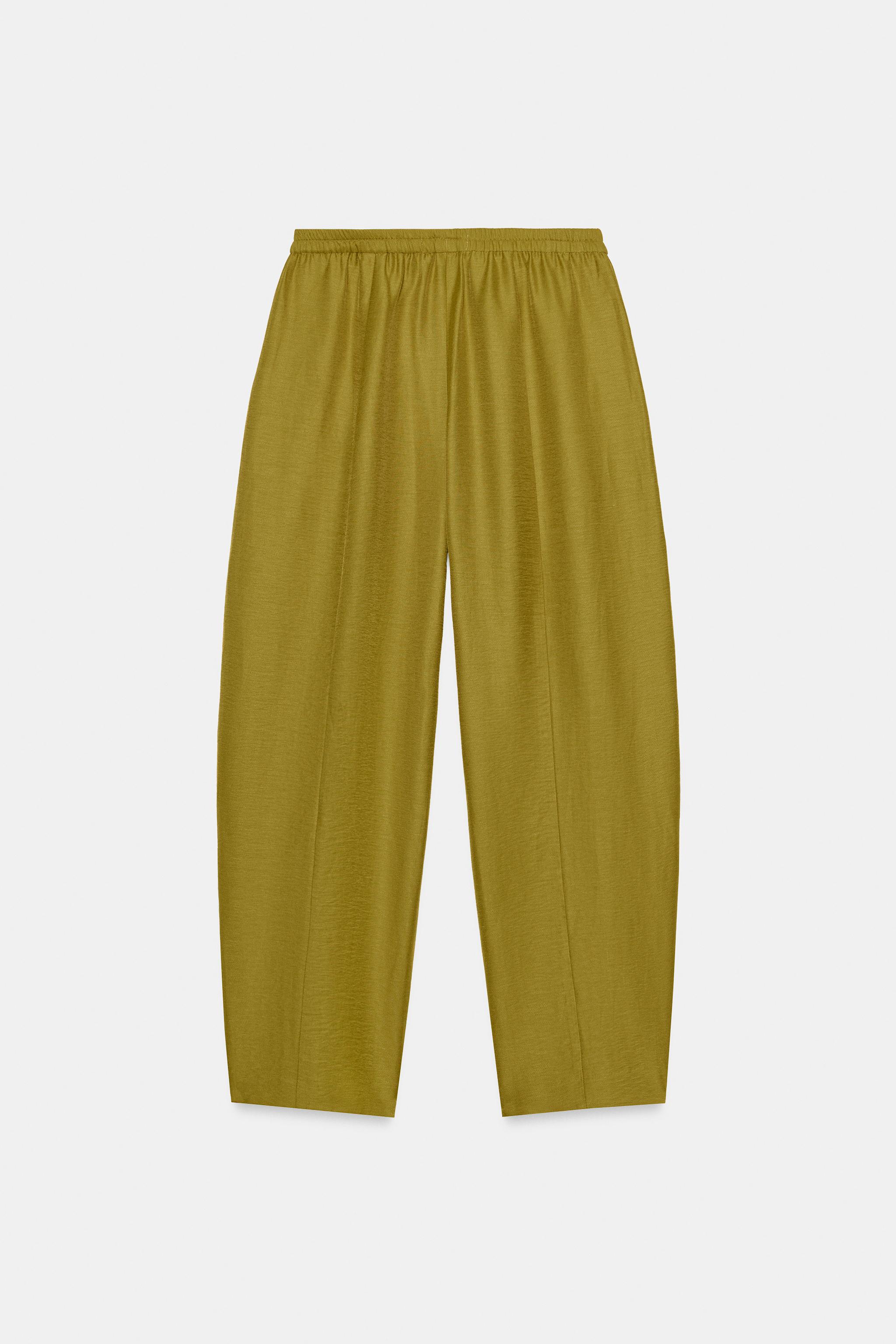 PANTALON BARREL AVEC LIN