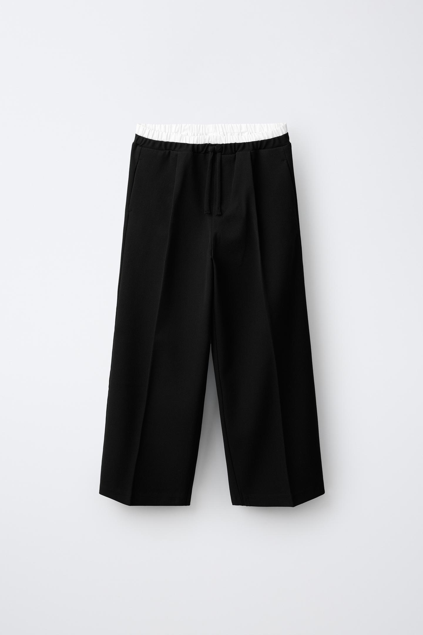 Детские брюки Zara Double Waistband Wide Leg, цвет: Чёрный