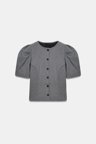 パフスリーブトップスグレーマール0Zaraのパフスリーブトップス - グレーマール - 画像 0