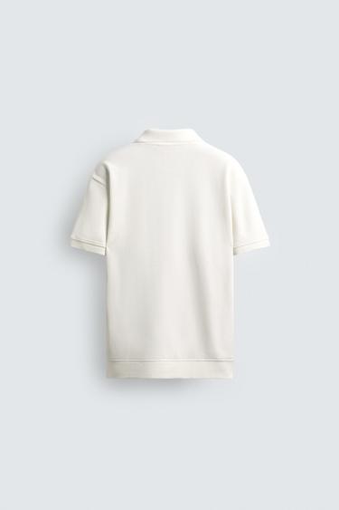 POLO STRUCTURÉ VERTICAL - Blanc cassé de Zara - Image 6