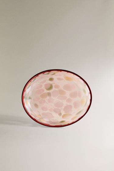 Zara FLORAL GLASS SOAP DISH - 粉紅色
