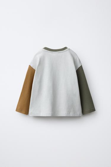 HEAVY SOFT COLORBLOCK T-SHIRT — Stone 2