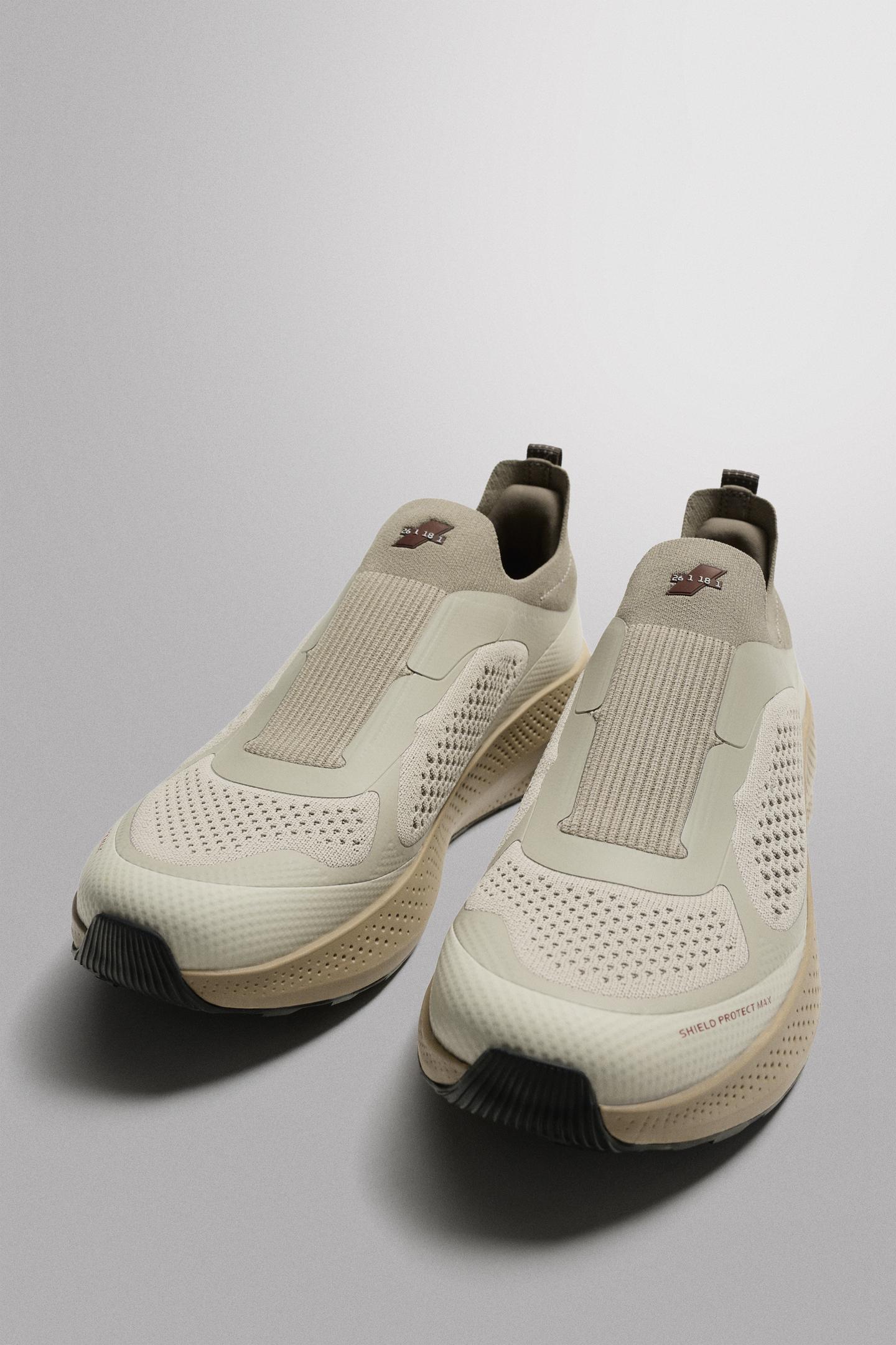 Мужские кроссовки Zara Running, цвет: Бежевый — фото 5