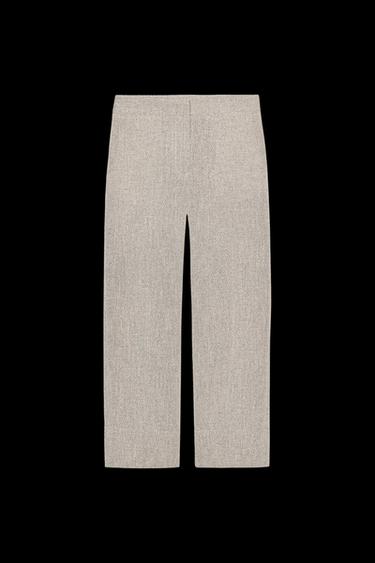 GERADE GESCHNITTENE HOSE MIT SAUMAUFSCHLAG - Taupe von Zara